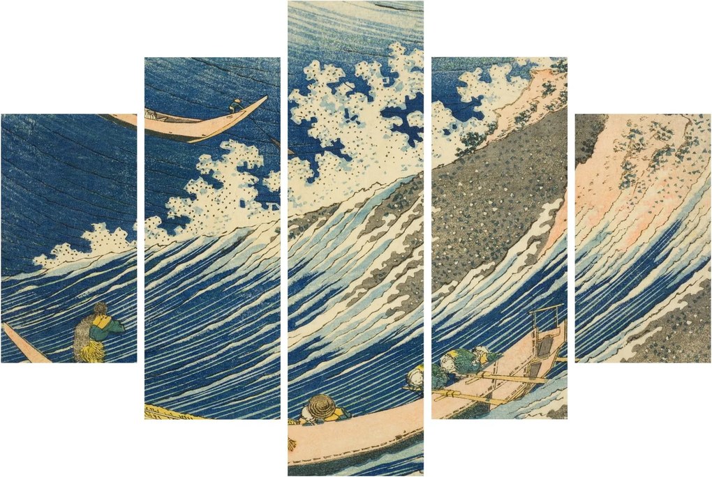 Tablou - Katsushika Hokusai, Fishing Boats at Choshi in Shimosa (Soshu Choshi) , reproducere (150x105 cm)