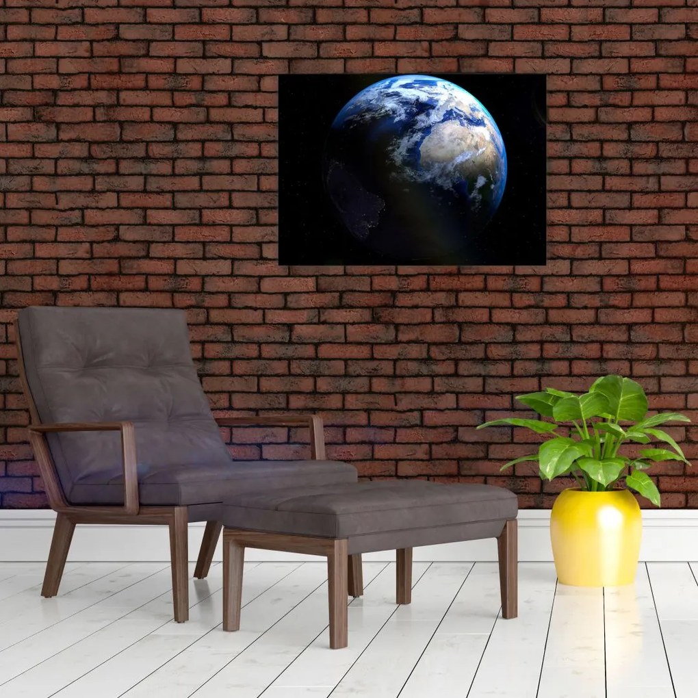 Tablou pe sticlă planetei Pământul (70x50 cm)