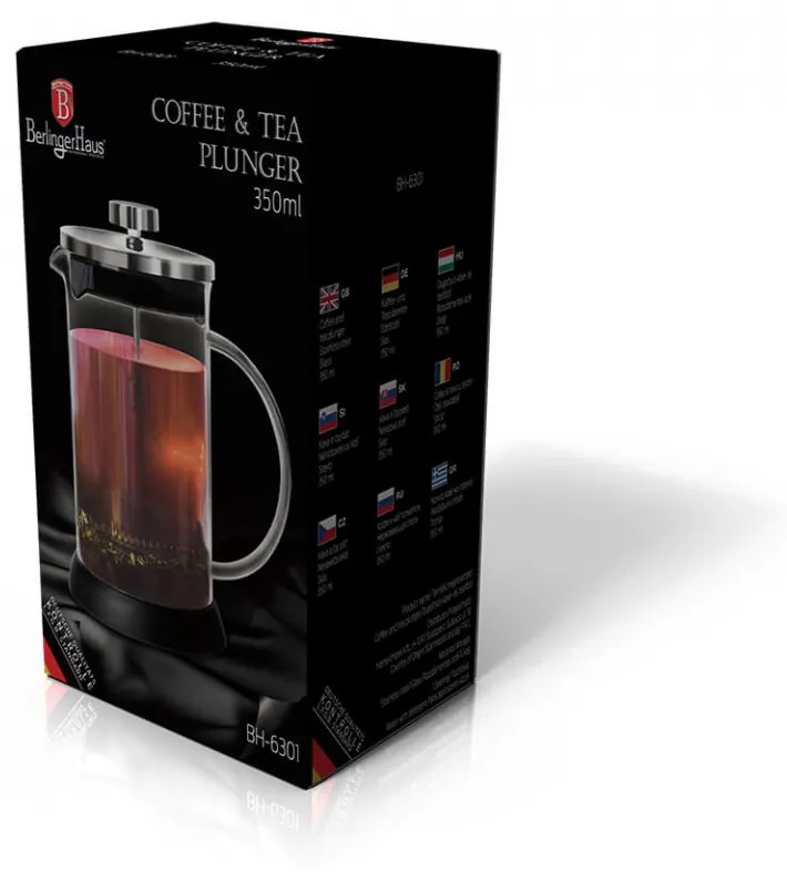 Infuzor pentru cafea si ceai 350 ml Black Silver Collection Berlinger Haus BH 6301