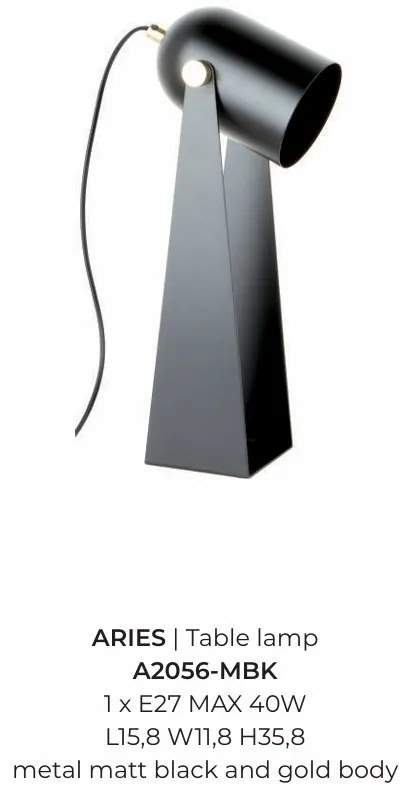 Veioza, Lampa de birou neagra ARIES