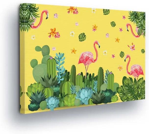 GLIX Tablou - Tropical Decoration with Flamingos 25x35 cm