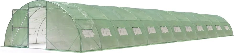 Tunel din folie verde 5x12m cu ușă Garden Point