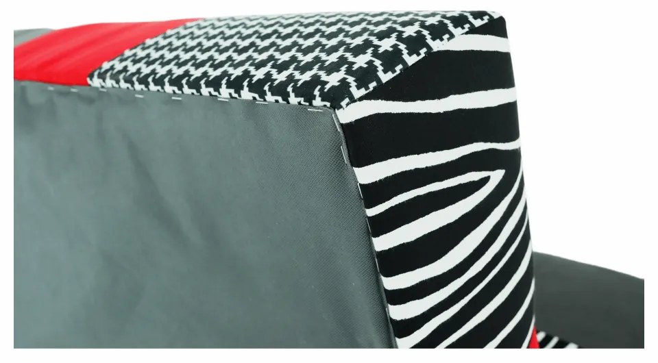 Canapea, textil roşu/gri/negru, ALABAMA