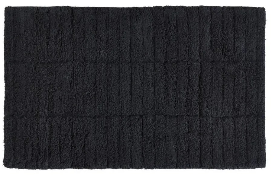 Covoraș din bumbac pentru baie Zone Tiles, 50 x 80 cm, negru