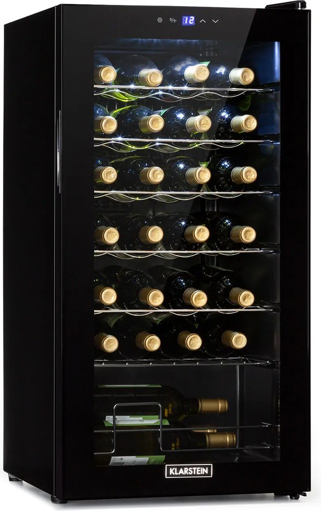 Klarstein Shiraz 28 Uno, frigider pentru vin, 74 litri, 28 sticle, panou de control tactil, 5-18°C