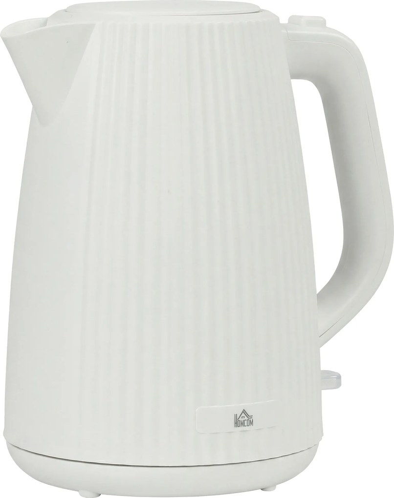 HOMCOM Fierbător Electric 1,7L 2025W cu Filtru Anticalcar Detașabil Oprire Automată Bază Rotativă 360° Crem | Aosom Romania