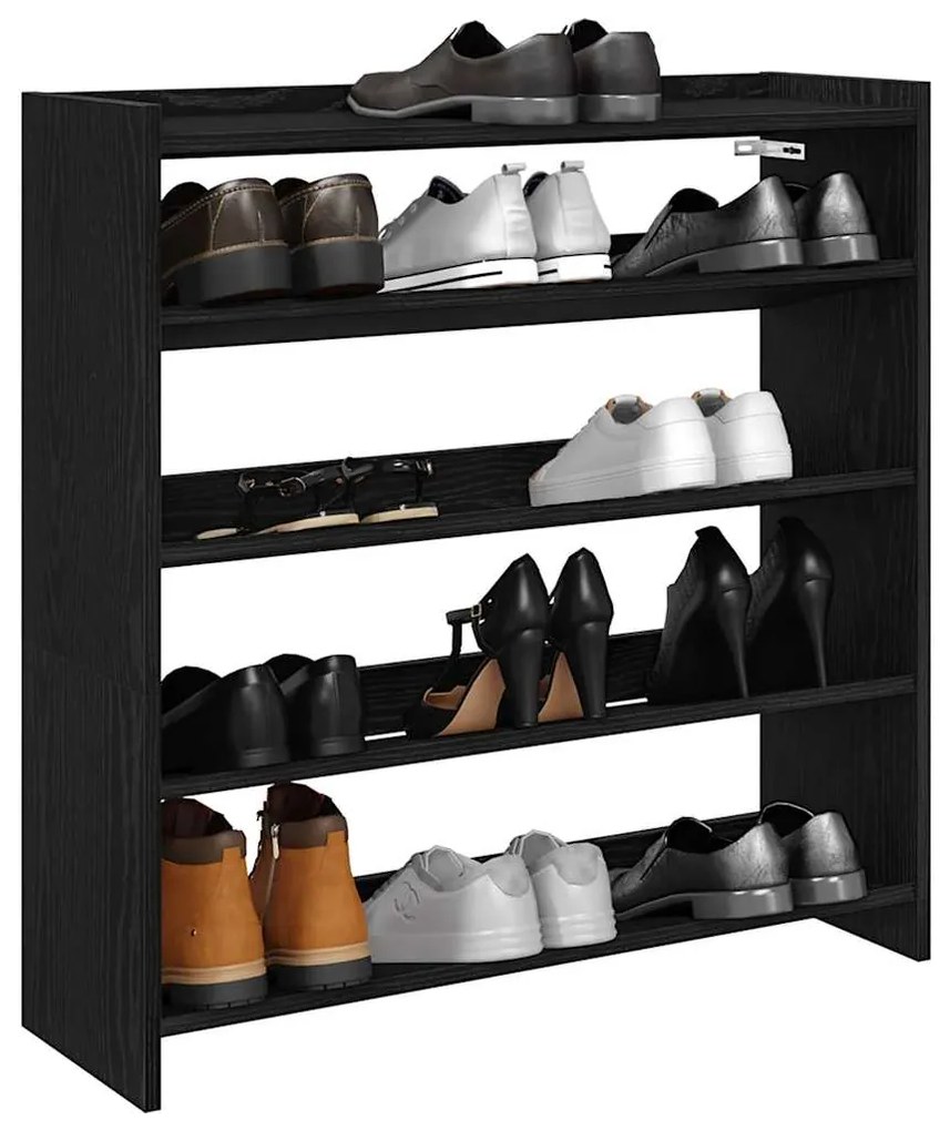 vidaXL Pantofar, negru, 80x25x81 cm, lemn prelucrat