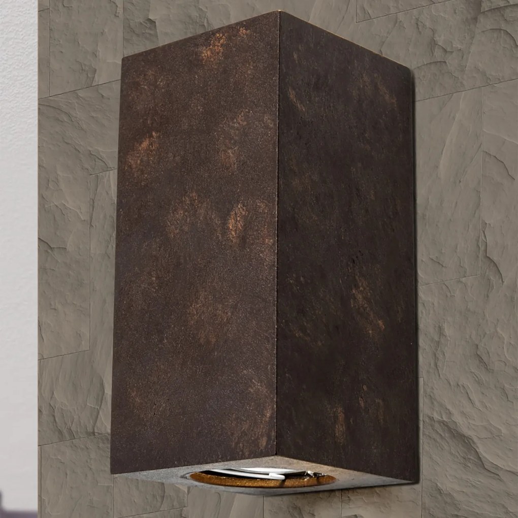 Aplica LED de perete design ambiental Cube 2 antique rustic