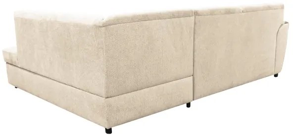 Colțar extensibil în formă de L cu spațiu de depozitare, SERPA, pe partea dreaptă, bej