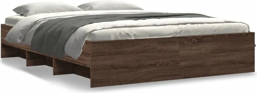 vidaXL Cadru pat fără saltea stejar maro 150x200 cm lemn prelucrat