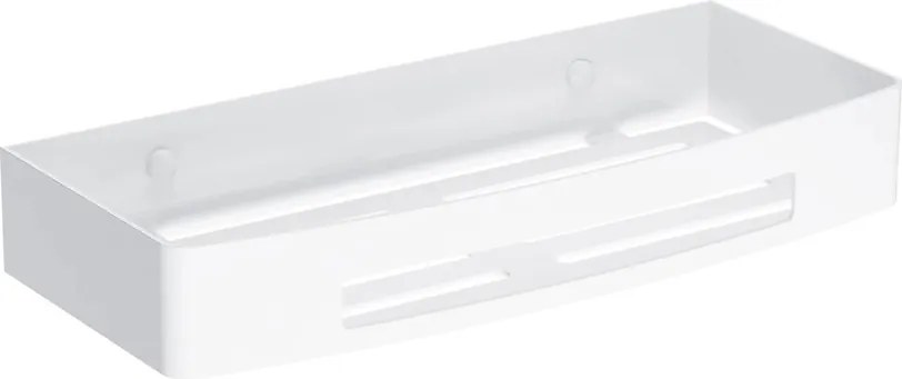 Etajera pentru dus Omnires Uni finisaj alb mat 30x15 cm