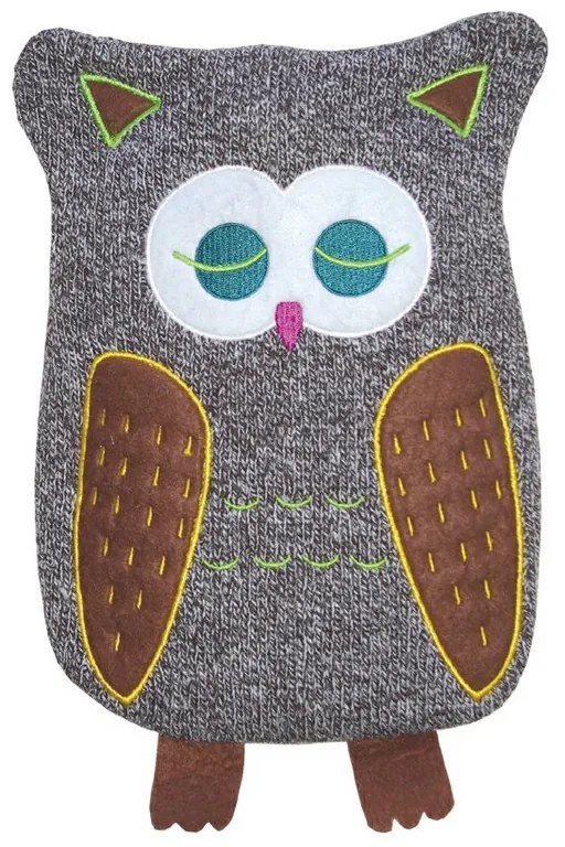 Sticla cu apa calda Hugo Frosch Eco Comfort - bufniță, 0,8 l, gri