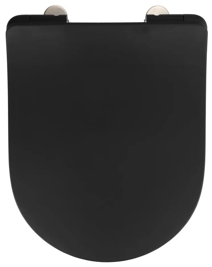 WENKO Capac WC SEDILO 23827100-WC, 45,2 x 36,2 cm, negru/argintiu