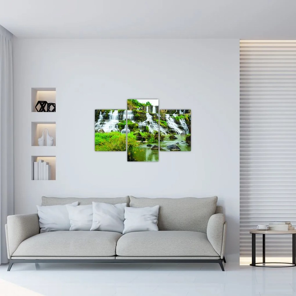 Tablou - cascade cu plante (90x60 cm)
