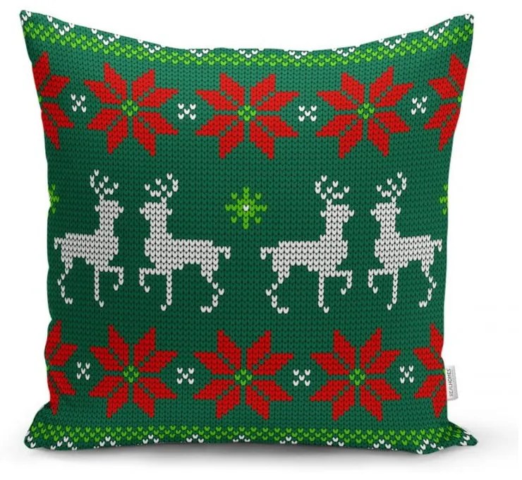 Set 4 fețe de pernă și un napron de masă cu model de Crăciun Minimalist Cushion Covers Merry Christmas