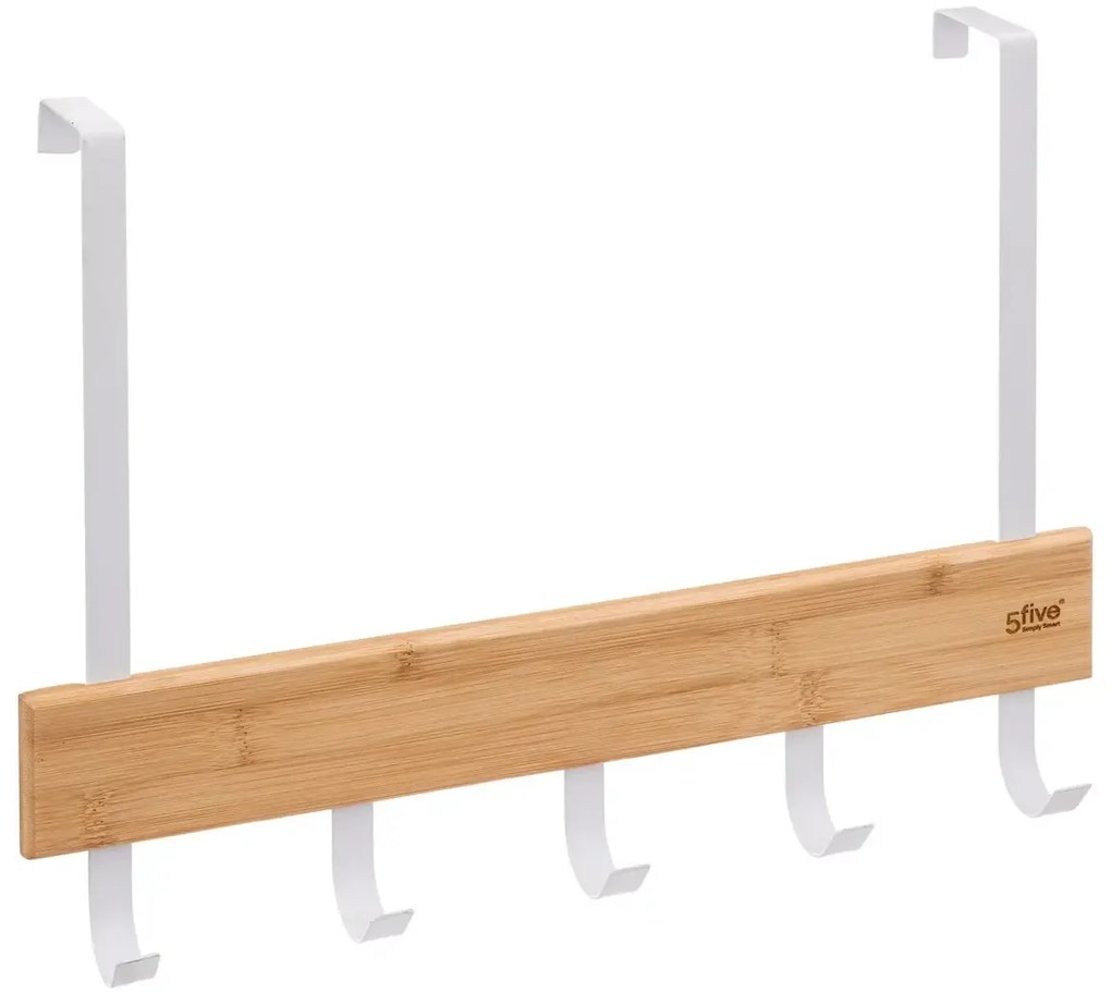 Cuier din bambus pentru prosoape Culoare alb, NATUREO