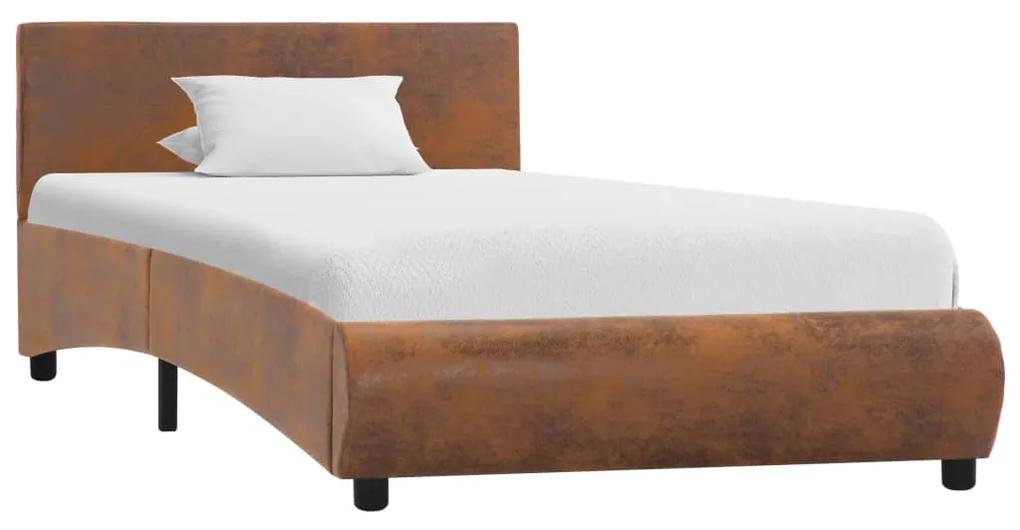 285474 vidaXL Cadru de pat, maro, 90 x 200 cm, piele ecologică