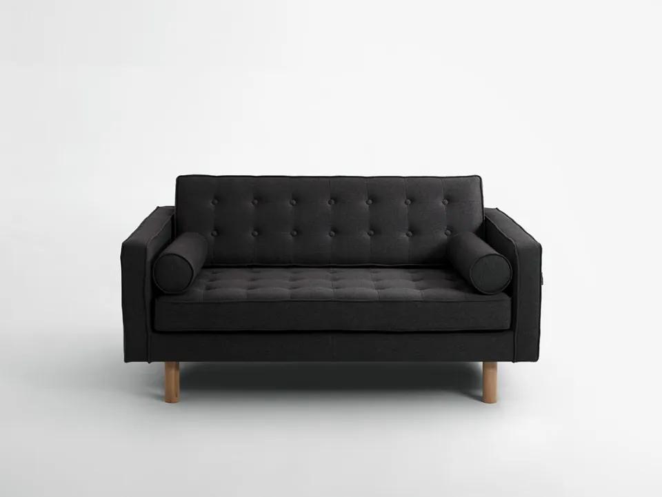 Canapea neagra din material textil 2 locuri Topic Custom Form