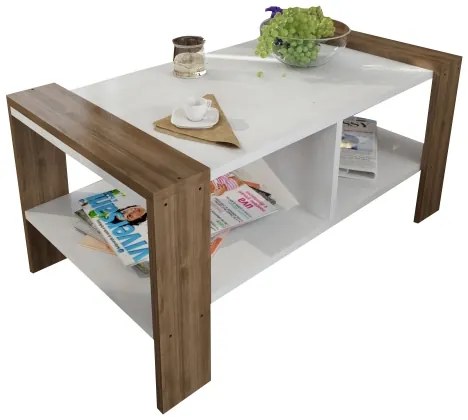 Măsuță de cafea ERICA 42x90 cm albă/maro