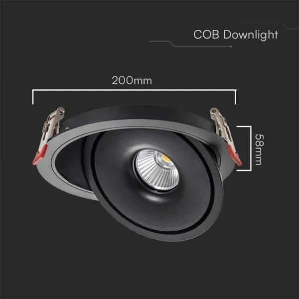 LED spot încastrat 28W 230V 3000/4000/6400K Ø20 cm negru