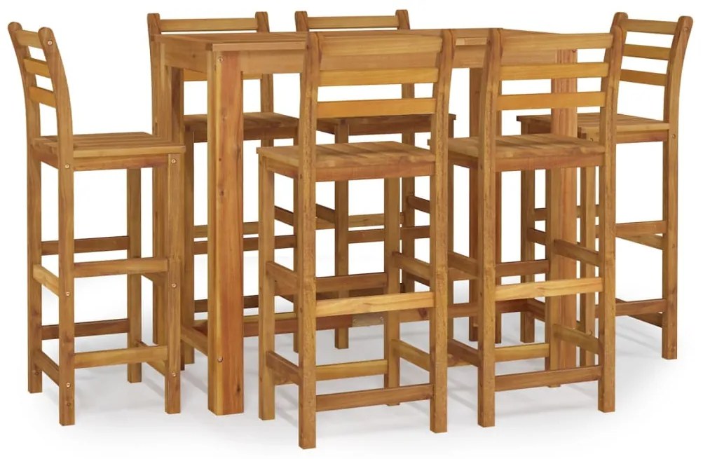 3154397 vidaXL Set bar de grădină, 7 piese, lemn masiv de acacia