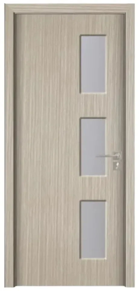 Usa Interior din MDF Novo Doors ND316, Cadru din Lemn Masiv, Geam Sablat, KIT COMPLET, Toc , Manere si balamale incluse (Culoare: Gri deschis,