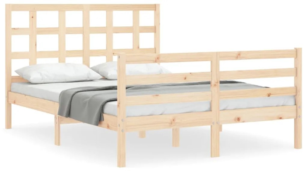 3193981 vidaXL Cadru de pat cu tăblie, 120x200 cm, lemn masiv