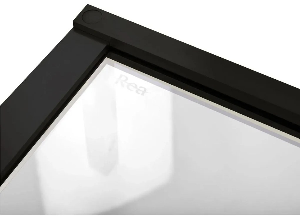 Rea Hugo cabina de dus 100x100 cm patrat negru semi lucios sticla transparenta REA-K6602
