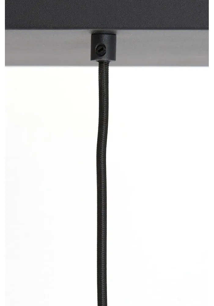 Lustră neagră cu abajur din sticlă 100x22 cm Lekar – Light &amp; Living