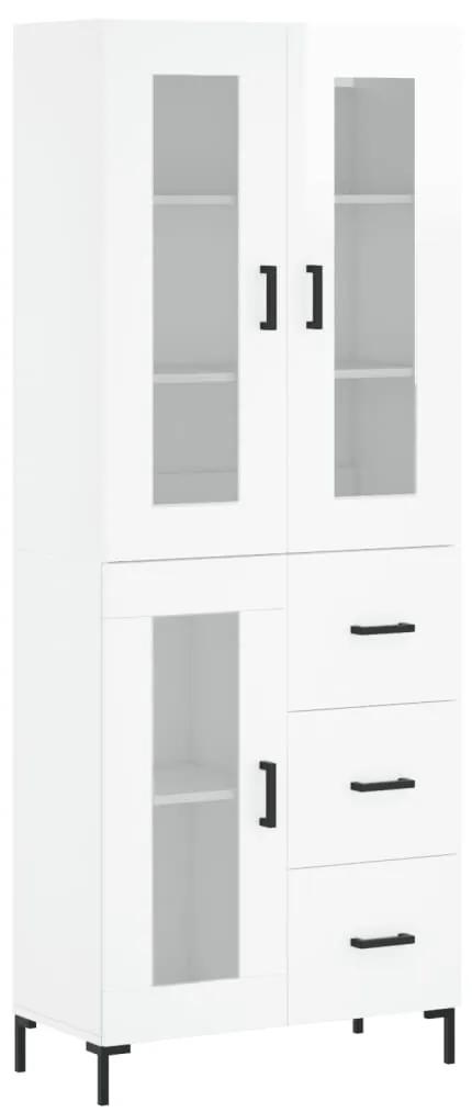 3198595 vidaXL Dulap înalt, alb extralucios, 69,5x34x180 cm, lemn compozit