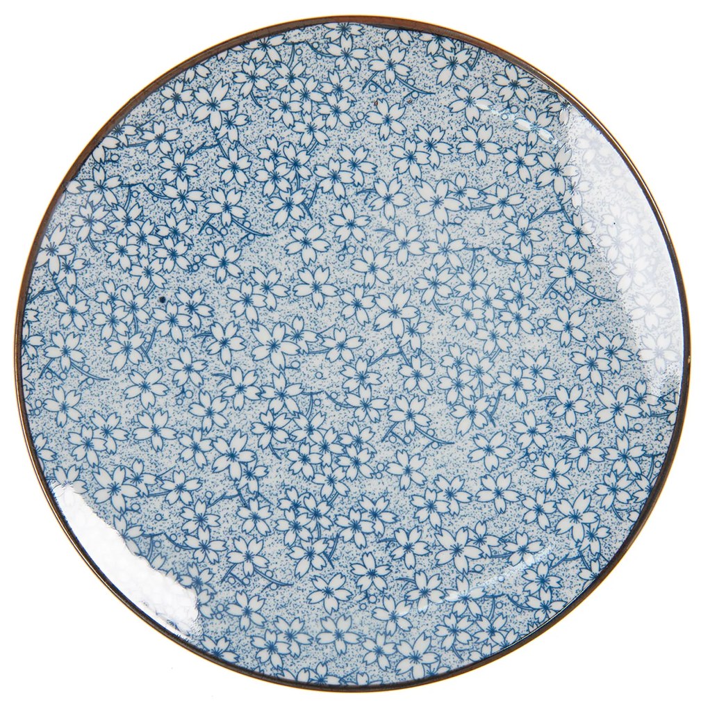 Farfurie mica de ceramica cu floricele albastre Ø 21 cm