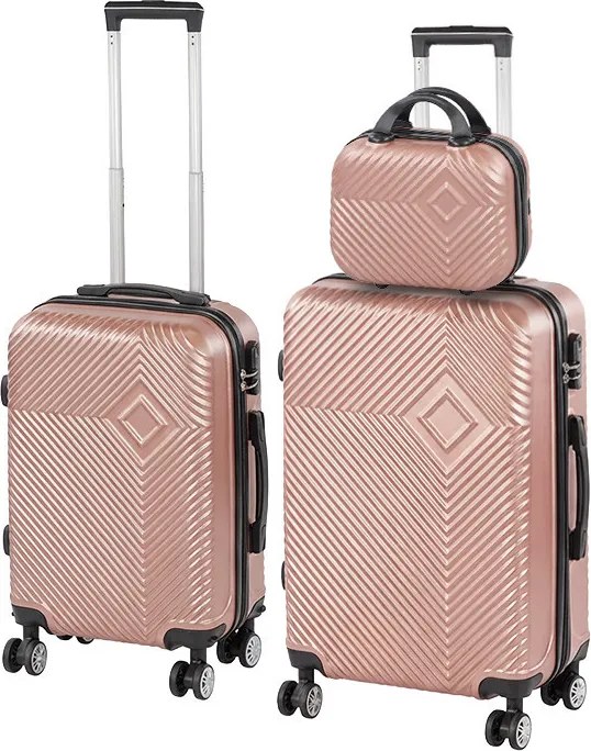 TraveLux Pro XV set valiză rulantă aur roz