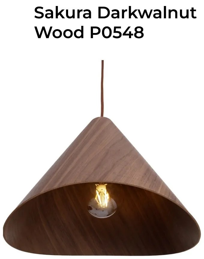 Pendul, Lustra din lemn design scandinav Sakura Darkwalnut