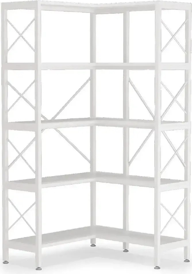 Biblioteca Cindy pentru colt din culuare alb 167 cm