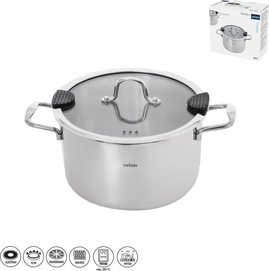 Cratiță cu capac din oțel inoxidabil 6,2 l Venice – Orion