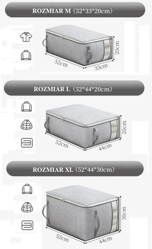 Organizator dulap SENCA XL 52x44x30 cm gri