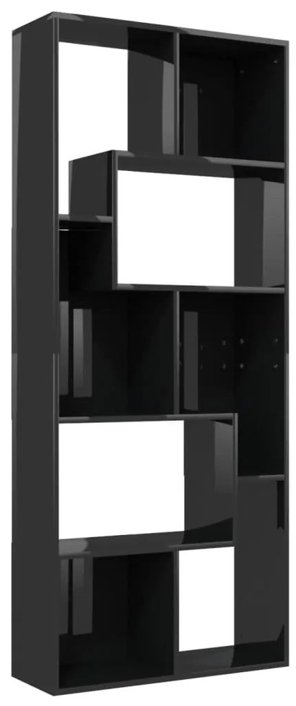 801884 vidaXL Bibliotecă, negru extralucios, 67 x 24 x 161 cm, PAL
