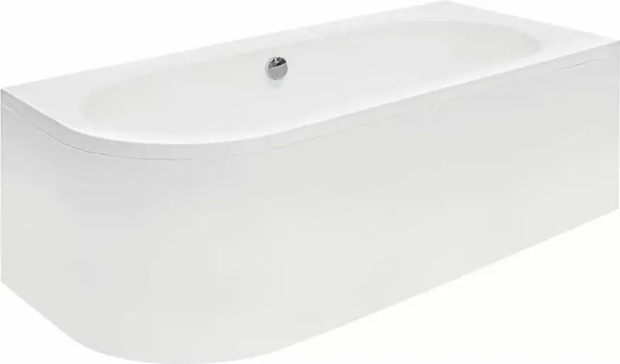 Cada asimetrica Besco Avita 160x75 cm alb lucios cu montaj dreapta