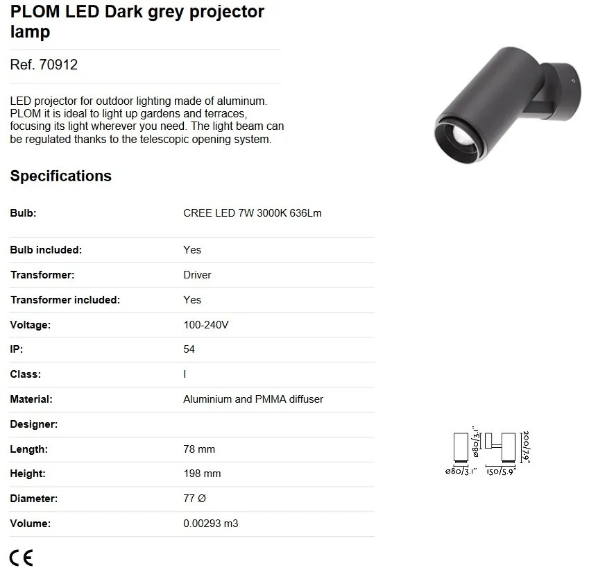Aplica tip Proiector LED de exterior IP54 PLOM