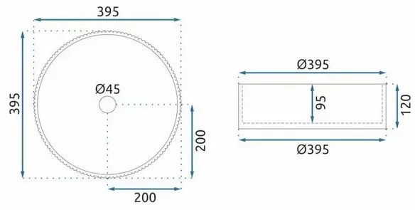 Lavoar pe blat Rea Ingrid 40 cm