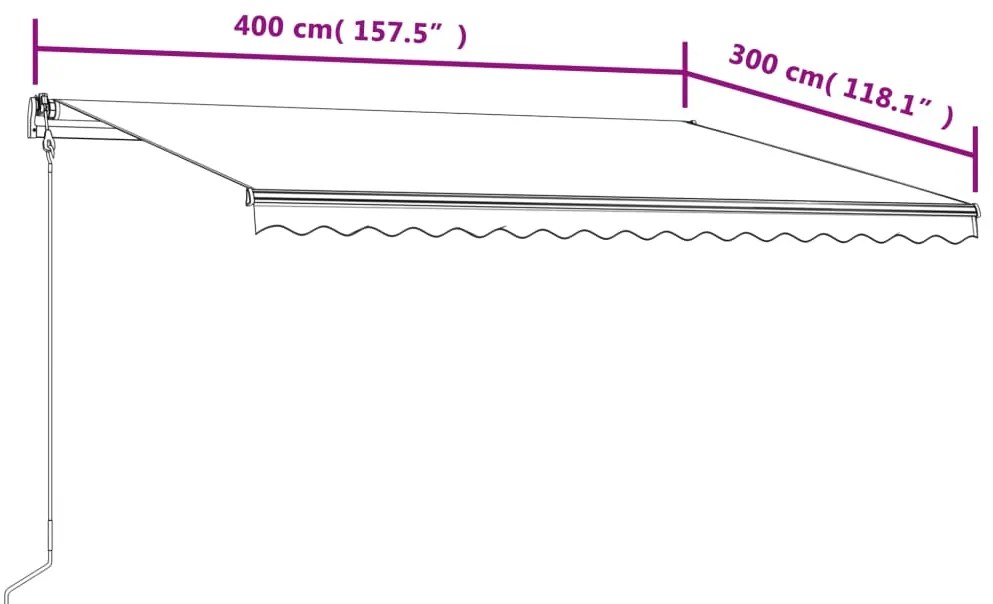 Copertina retractabila automat, albastru si alb, 400 x 300 cm Albastru si alb, 400 x 300 cm