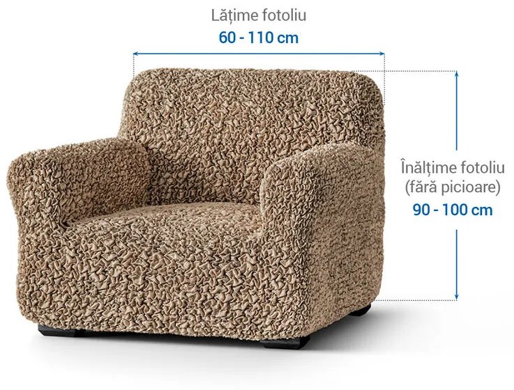 Huse bielastice FUCO bumbac bio alună fotoliu (l. 60 - 110 cm)