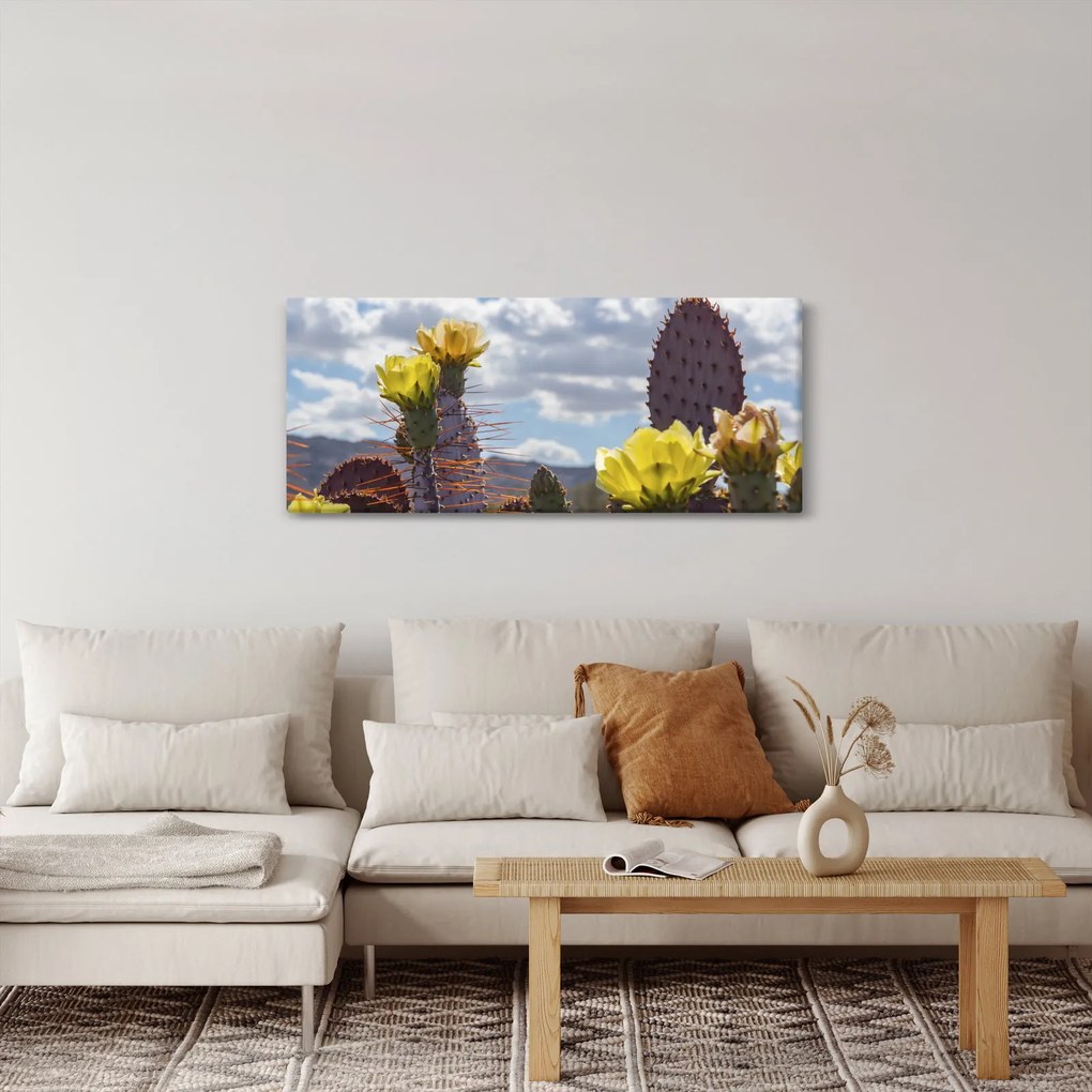 Tablou cu floarea de cactus Opunție (120x50 cm)