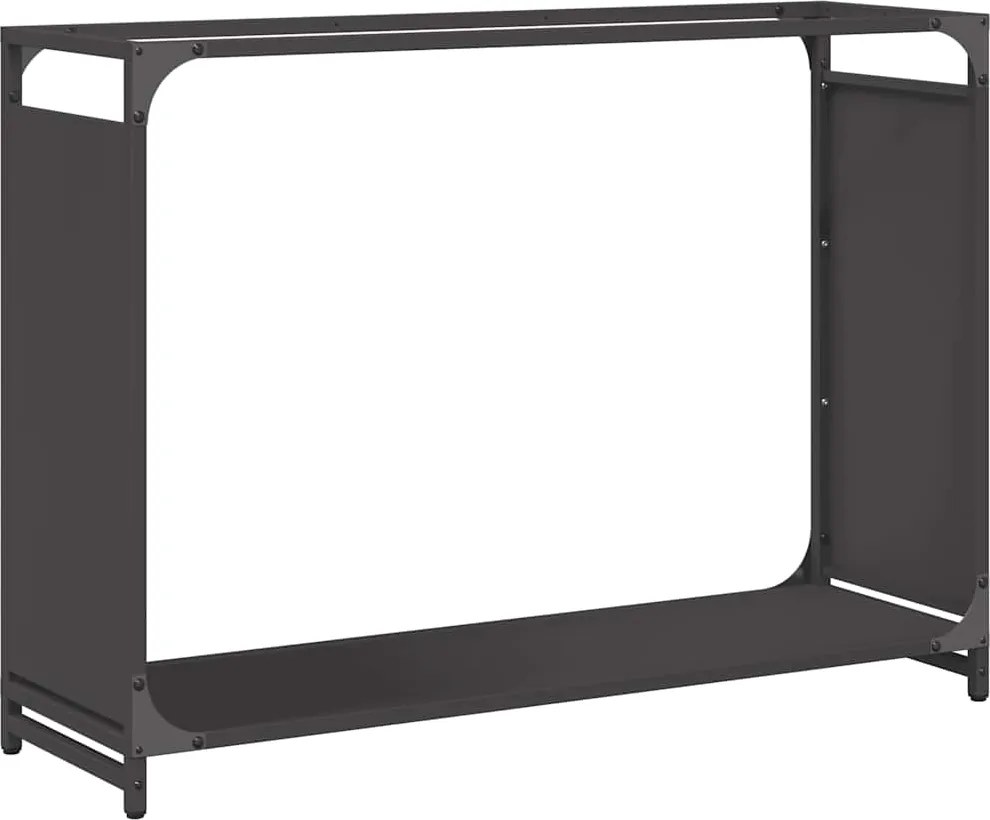 vidaXL Suport pentru lemne de foc negru Oțel laminat la rece