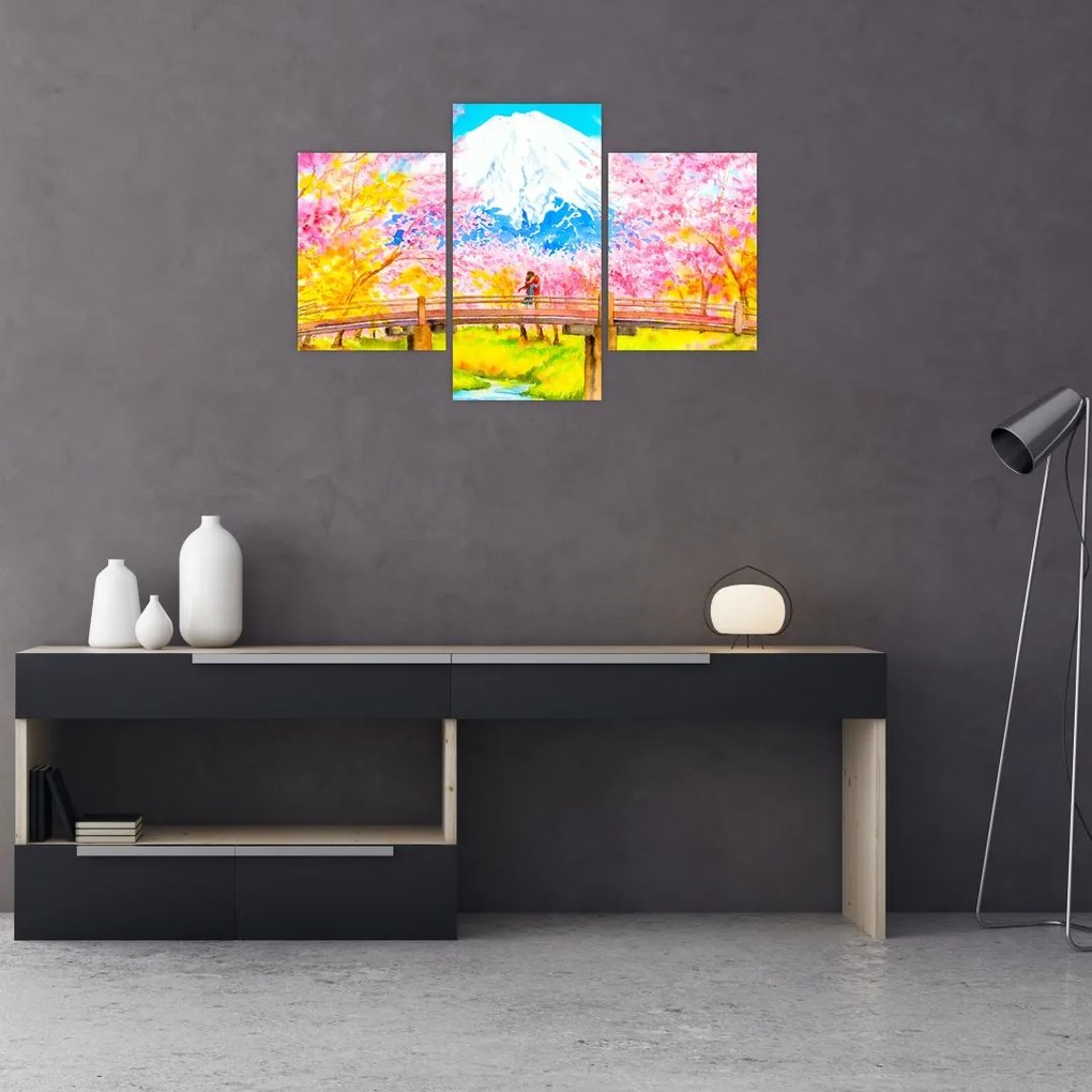 Tablou - Cuplu pictat, acuarelă (90x60 cm)