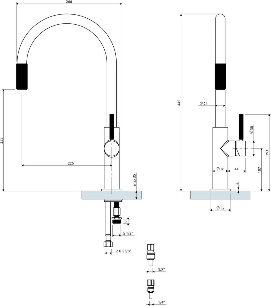 Omnires Switch baterie pentru filtru apa pe picior cupru SW9057ORB