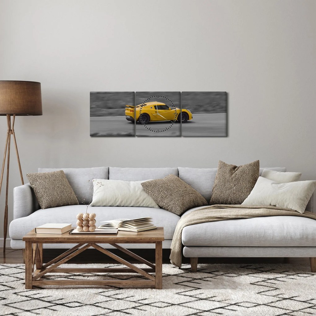 Tablou - Mașină rapidă (cu ceas) (90x30 cm)