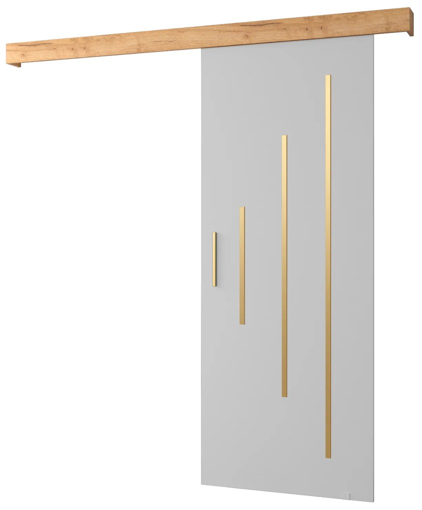 Uși culisante 90 cm Sharlene Y (alb mat + craft auriu + auriu). 1044026