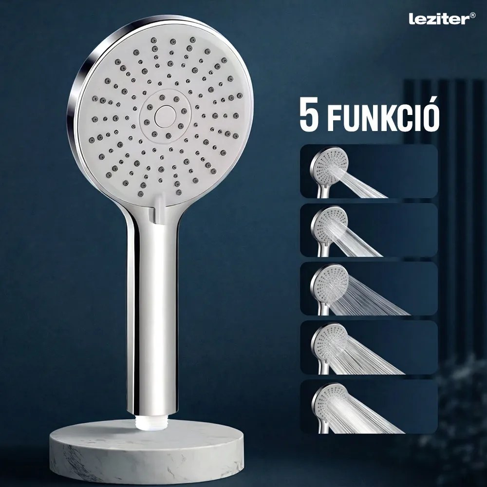 Duș de mână Lili cu 5 funcții și suport pentru furtun crom