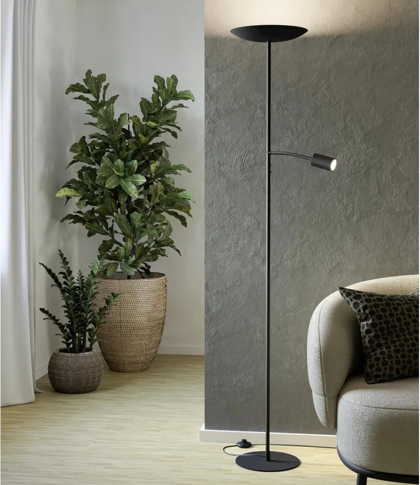Eglo CONIVARINO 901977 - Lampă de podea LED cu dimmer, LED/26,5W/230V +LED/4W, neagră